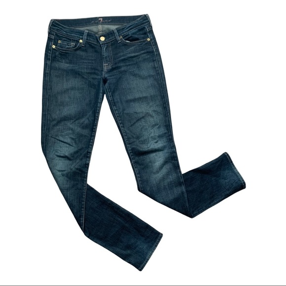 7 for all Mankind Roxanne Jeans Dark Wash Mid Rise Slim Leg Size 29 - Picture 12 of 12